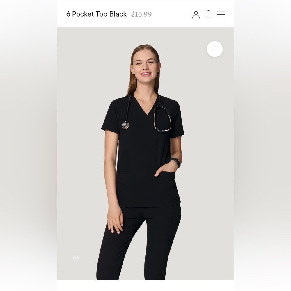 Mandala 6 pocket scrub top XS